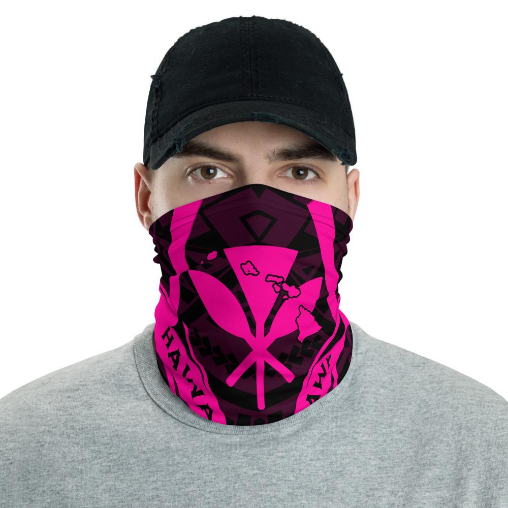 Hawaiian Bandana Map Polynesian Kanaka Anchor Neck Gaiter - AH - Pink One Size Pink - Polynesian Pride