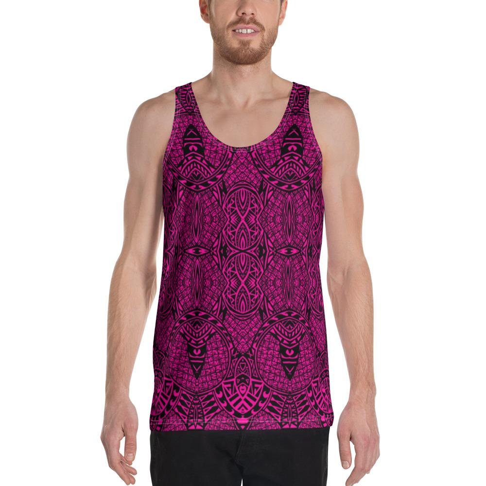 Polynesian Lauhala Mix Pink - Hawaii Men's Tank Top Pink - Polynesian Pride