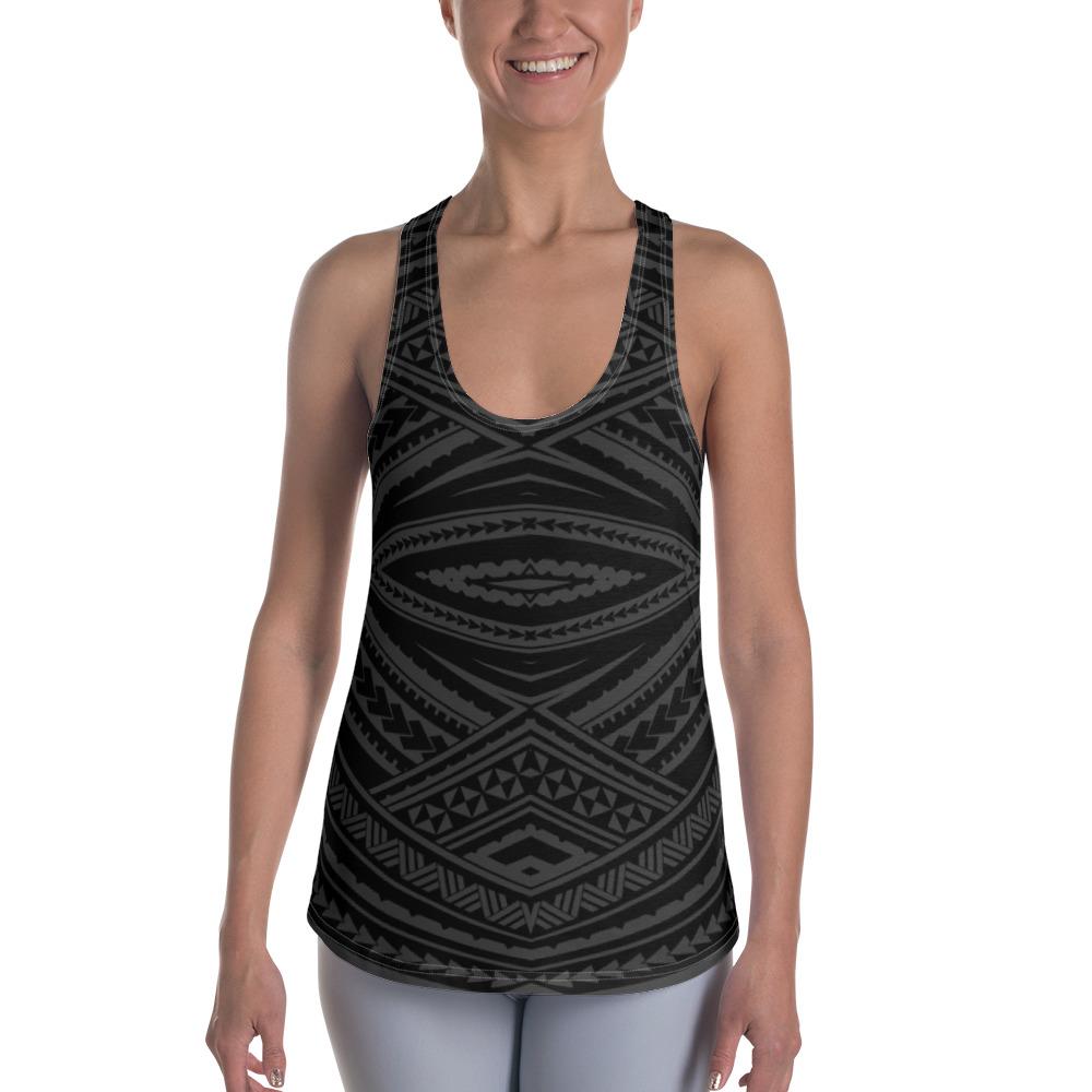 Polynesian Tatau Gray Hawaii Women's Racerback Tank Top Art - Polynesian Pride