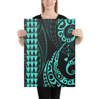 Hawaiian Map Polynesian Canvas Turquoise 18x24 Canvas Turquoise - Polynesian Pride