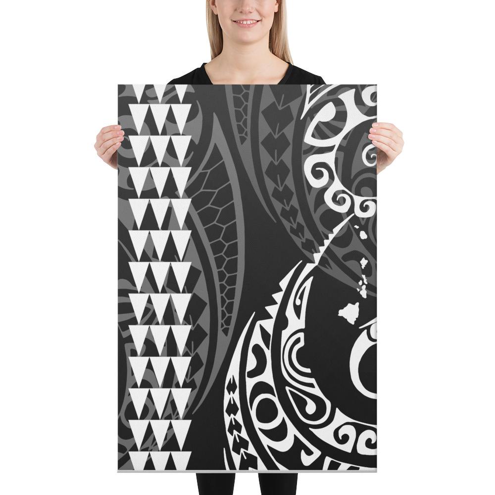 Hawaiian Map Polynesian Canvas White 24x36 Canvas White - Polynesian Pride