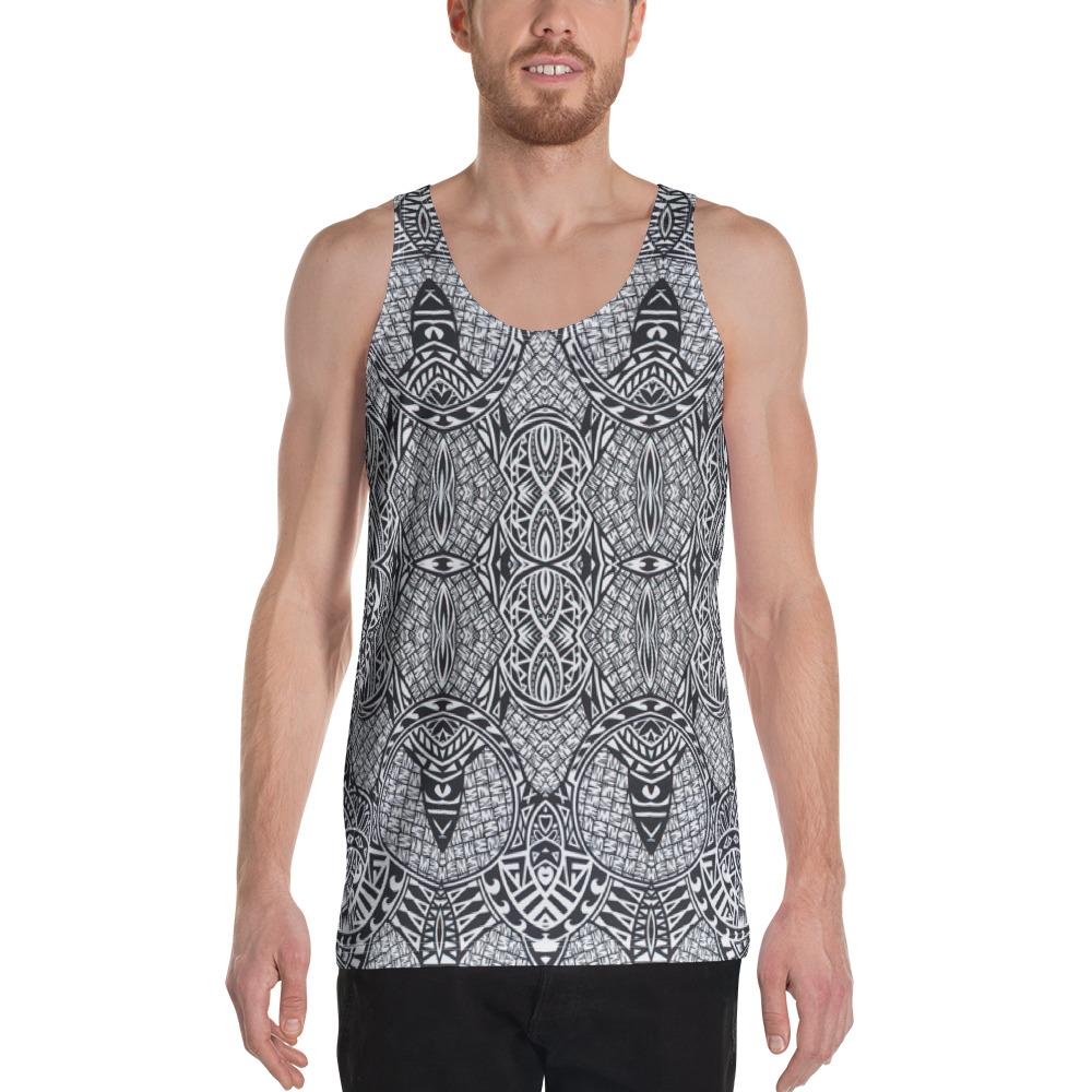 Polynesian Lauhala Mix White - Hawaii Men's Tank Top White - Polynesian Pride