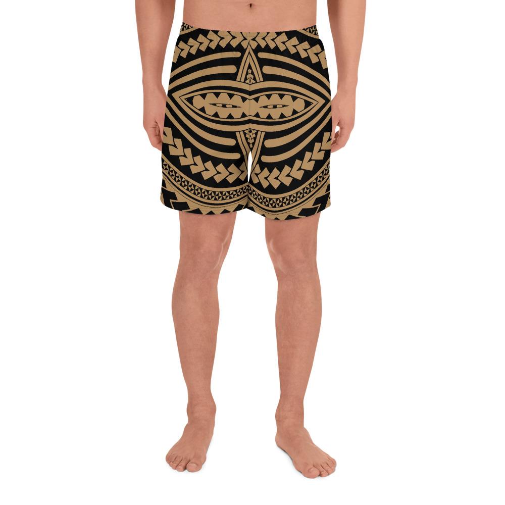 Polynesian Seamless Gold Men's Athletic Long Shorts Art - Polynesian Pride