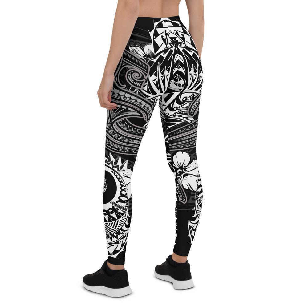 Tonga Leggings - White Shark Polynesian Tattoo - Polynesian Pride