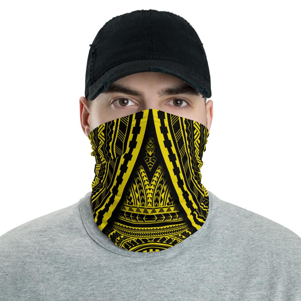 Polynesian Skull Hawaiian Bandana Anchor Neck Gaiter - AH - Yellow One Size Yellow - Polynesian Pride