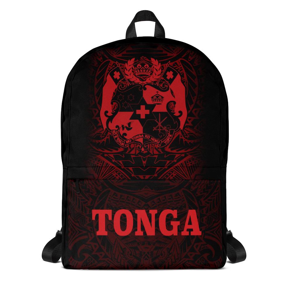 Tonga Polynesian Backpack - Red Tribal Pattern Black - Polynesian Pride