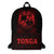 Tonga Polynesian Backpack - Red Tribal Pattern Black - Polynesian Pride