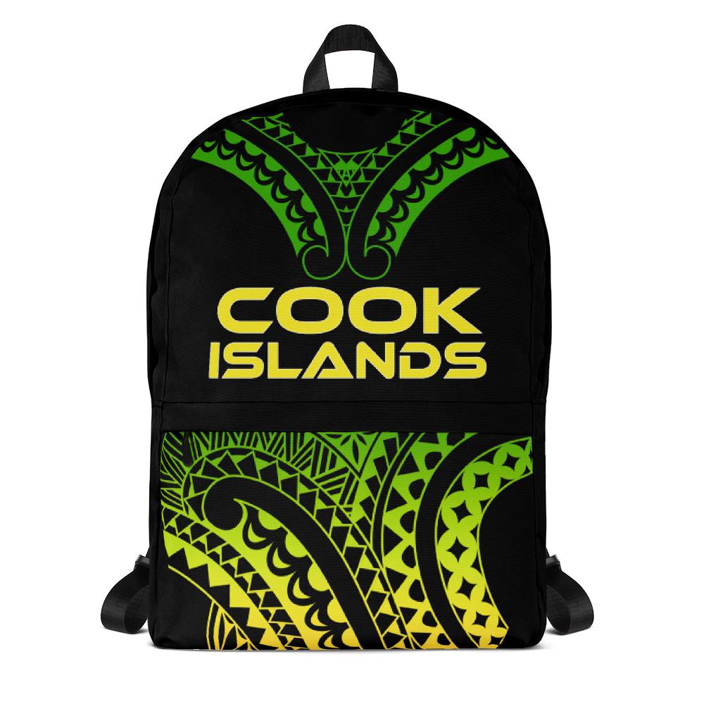 Cook Islands Polynesian Backpack - Reggae Tribal Pattern Black - Polynesian Pride