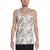 Tropical Pattern With Orchids, Leaves And Gold Chains. Hawaii Men's Tank Top AH White - Polynesian Pride