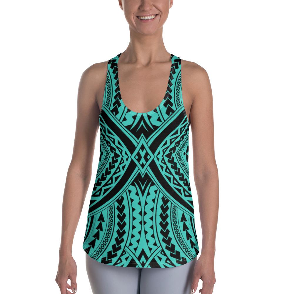 Polynesian Tradition Turquoise Hawaii Women's Racerback Tank Top Art - Polynesian Pride