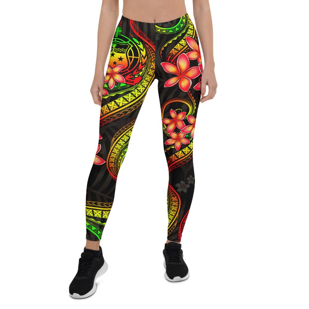 Samoa Polynesian Women Legging - Reggae Plumeria Reggae - Polynesian Pride