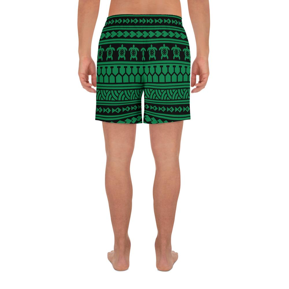Polynesian Tattoo tribal Green Men's Athletic Long Shorts - Polynesian Pride