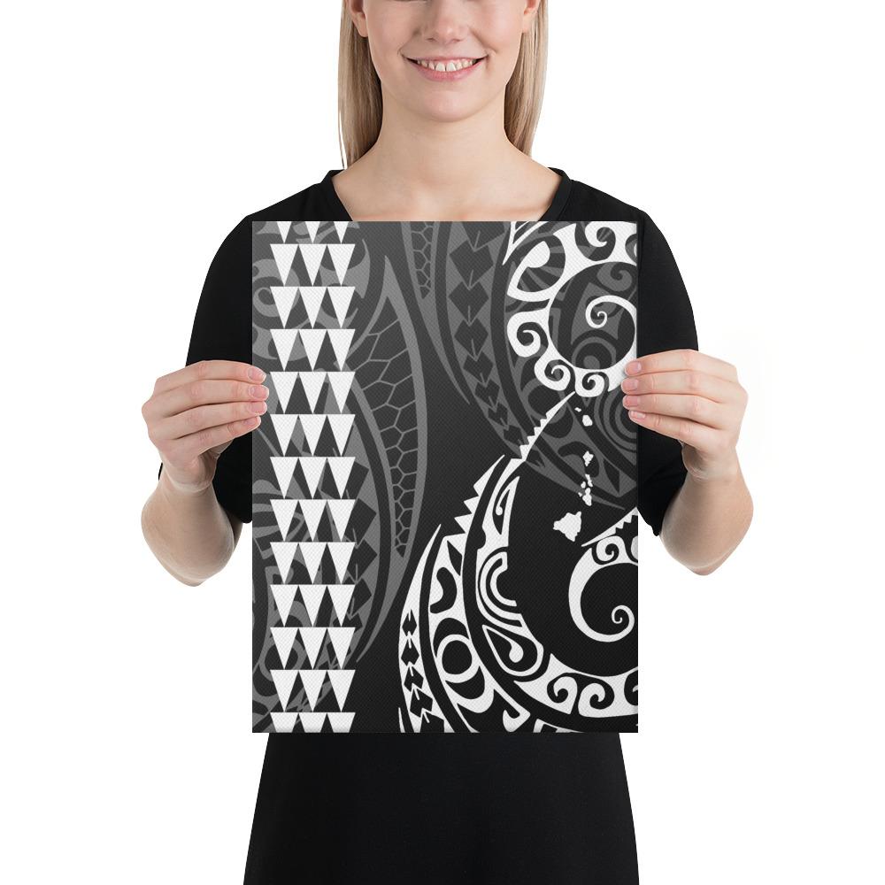 Hawaiian Map Polynesian Canvas White 12x16 Canvas White - Polynesian Pride