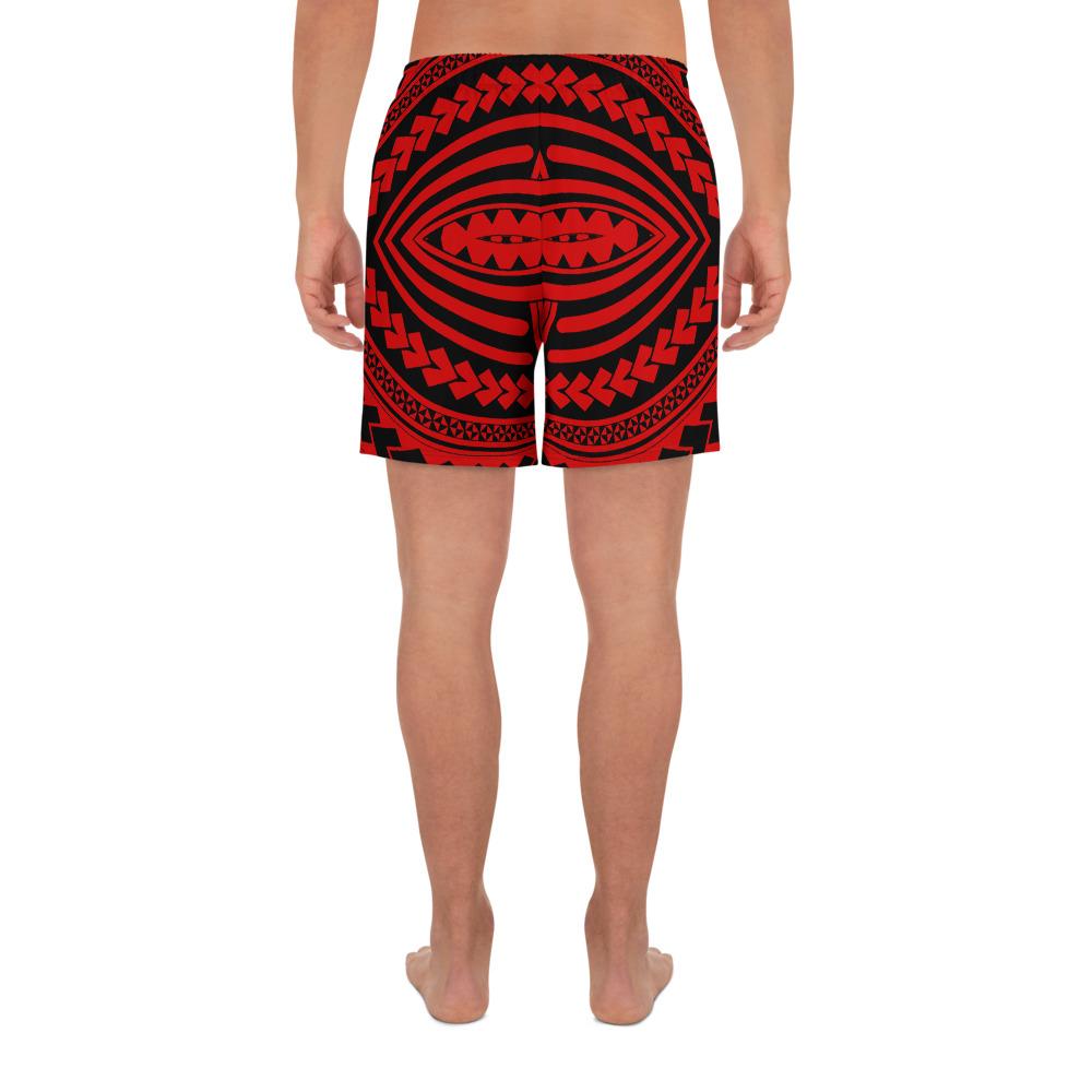 Polynesian Seamless Red Men's Athletic Long Shorts - Polynesian Pride