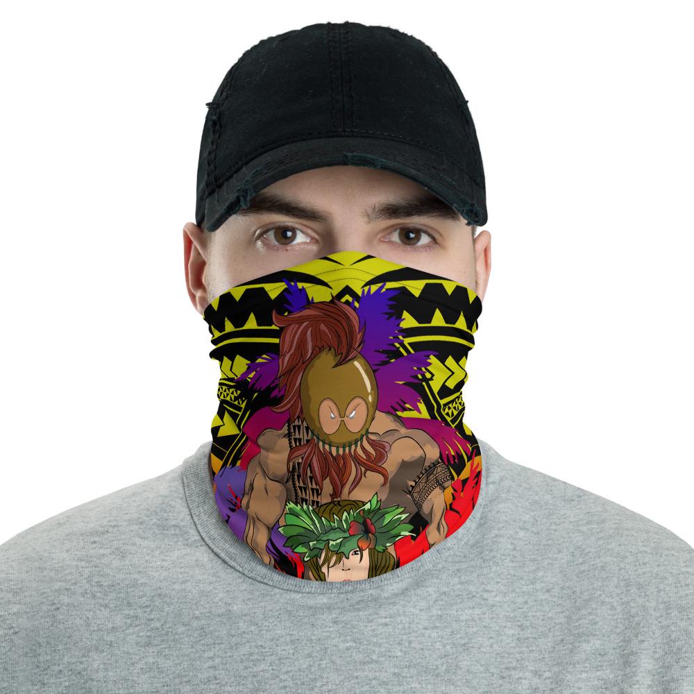 Polynesian Warrior Hula Girl Kanaka Hawaii Anchor Neck Gaiter - AH - Rainbow One Size Art - Polynesian Pride