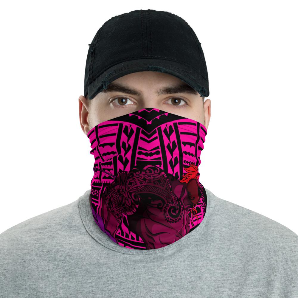 Hawaiian Bandana Polynesian Warrior Kanaka Anchor Neck Gaiter - AH - Pink One Size Pink - Polynesian Pride