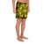 Polynesian Plumeria Mix Yellow Black Men's Athletic Long Shorts - Polynesian Pride