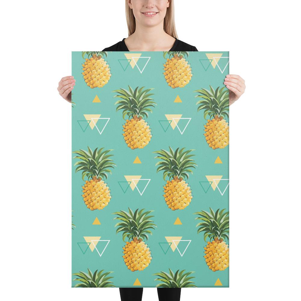 Pineapple Morden Canvas 24x36 Canvas White - Polynesian Pride