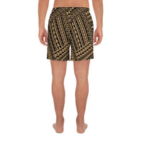 Polynesian Nation Gold Men's Athletic Long Shorts - Polynesian Pride