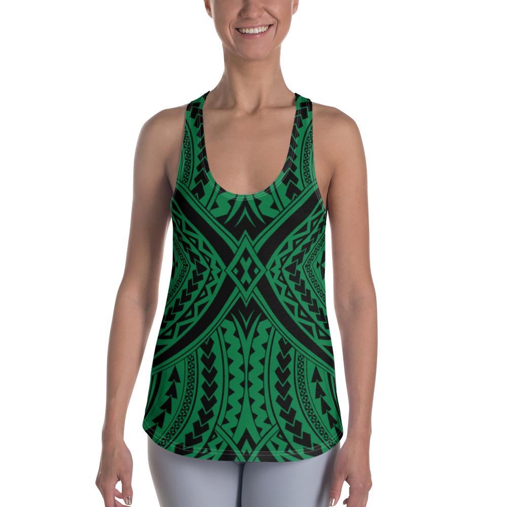 Polynesian Tradition Green Hawaii Women's Racerback Tank Top Art - Polynesian Pride