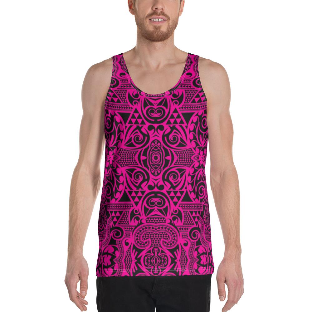 Polynesian Kakau Turtle Pink - Hawaii Men's Tank Top Pink - Polynesian Pride