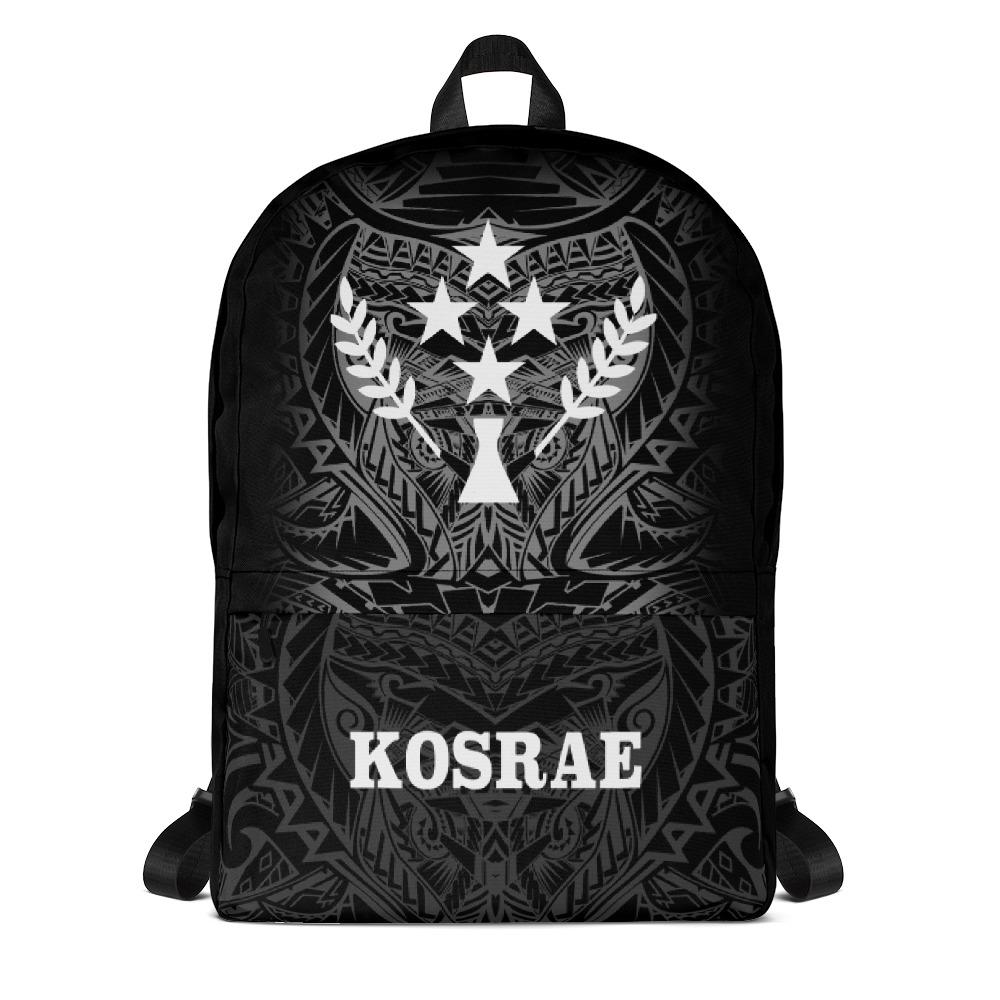 Kosrae Micronesia Backpack - White Tribal Pattern Black - Polynesian Pride