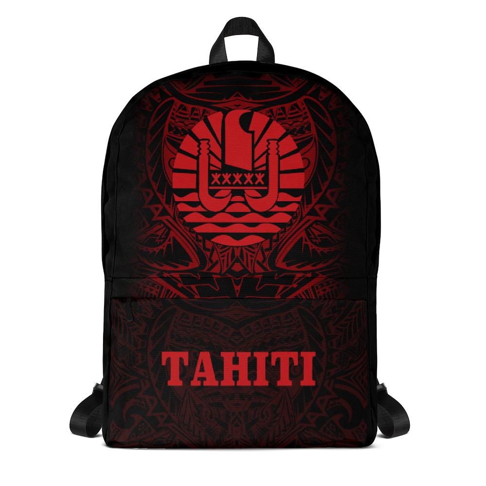 Tahiti Polynesian Backpack - Red Tribal Pattern Black - Polynesian Pride