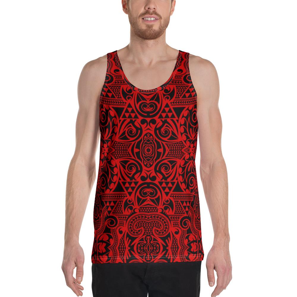 Polynesian Kakau Turtle Red - Hawaii Men's Tank Top Red - Polynesian Pride