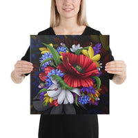 Hibiscus Flower Beautiful Canvas 16x16 Canvas White - Polynesian Pride