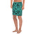 Polynesian Kakau Turtle Turquoise Men's Athletic Long Shorts - Polynesian Pride