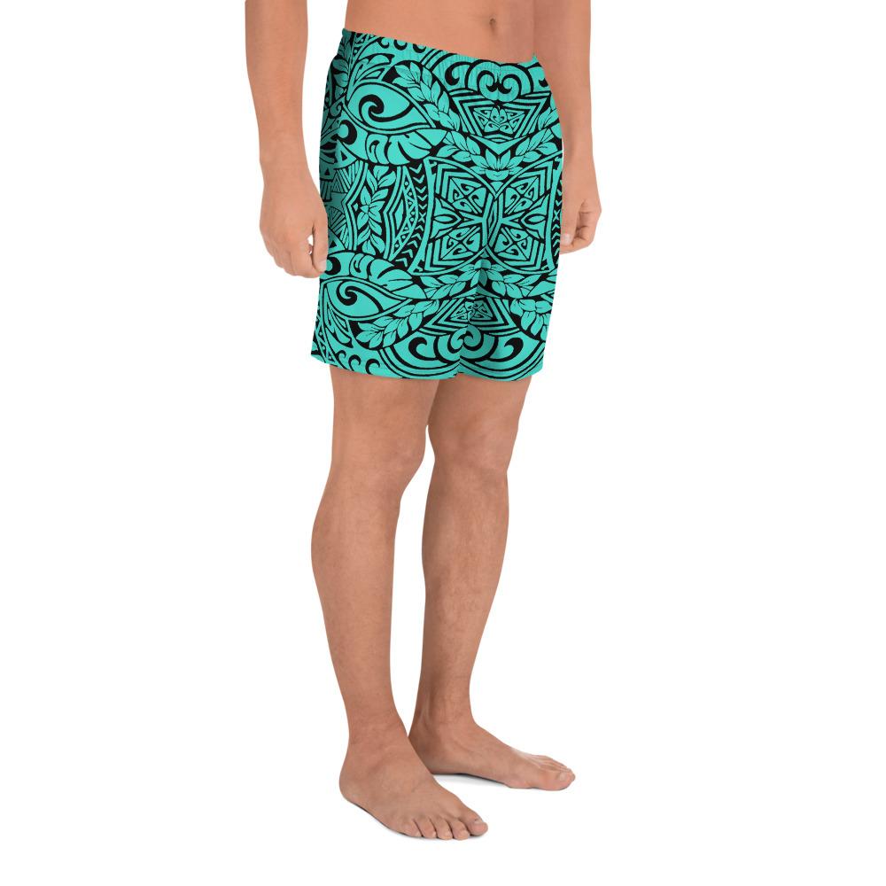 Polynesian Culture Turquoise Men's Athletic Long Shorts - Polynesian Pride