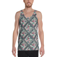 Hawaii Exotic Tropical Flowers In Pastel Colors - Hawaii Men's Tank Top AH White - Polynesian Pride