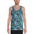 Hawaii Tropical Monstera Leaf Blue - Hawaii Men's Tank Top AH White - Polynesian Pride