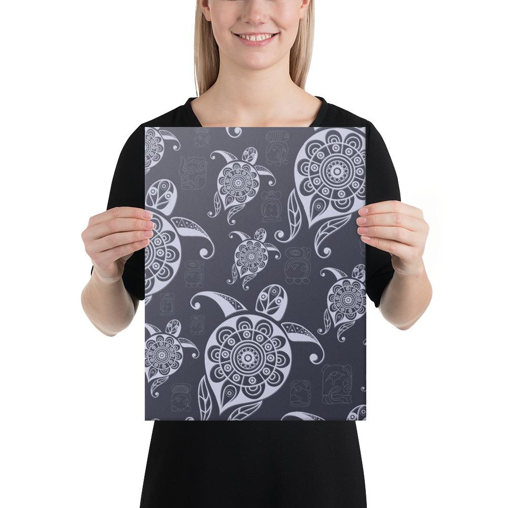 Turtle Pattern Wonderfull Canvas 12x16 Canvas White - Polynesian Pride