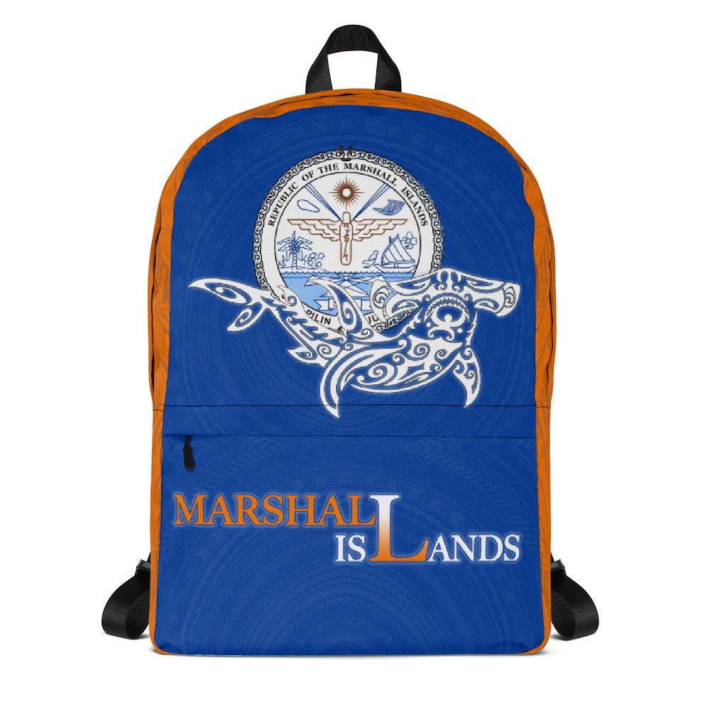 Marshall Islands Backpack - Shark With Coat Of Arms Art - Polynesian Pride