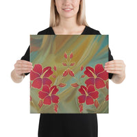 Hibiscus Water Color Canvas 16x16 Canvas White - Polynesian Pride