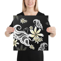 Plumeria Butterfly Canvas 16x16 Canvas White - Polynesian Pride