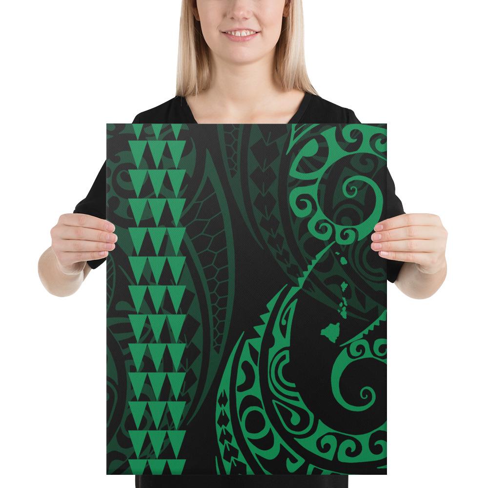 Hawaiian Map Polynesian Canvas Green 16x20 Canvas Green - Polynesian Pride
