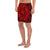 Polynesian Plumeria Mix Red Black Men's Athletic Long Shorts - Polynesian Pride