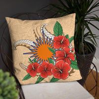 Marshall Islands Polynesian Pillow - Hibiscus Coat of Arm - Polynesian Pride