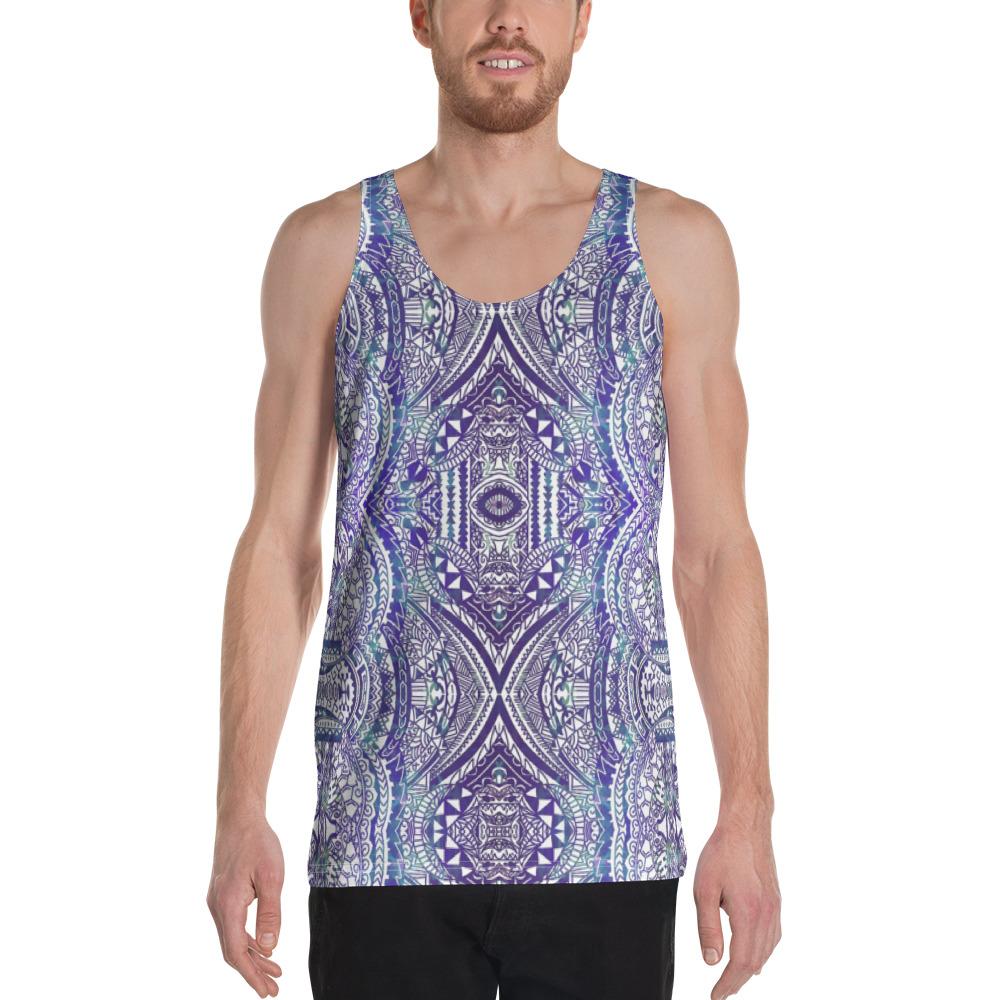 Polynesian Symmetry Gardient Violet - Hawaii Men's Tank Top Purple - Polynesian Pride