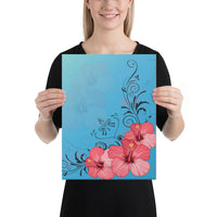 Hibiscus Flower Red Canvas 12x16 Canvas Red - Polynesian Pride