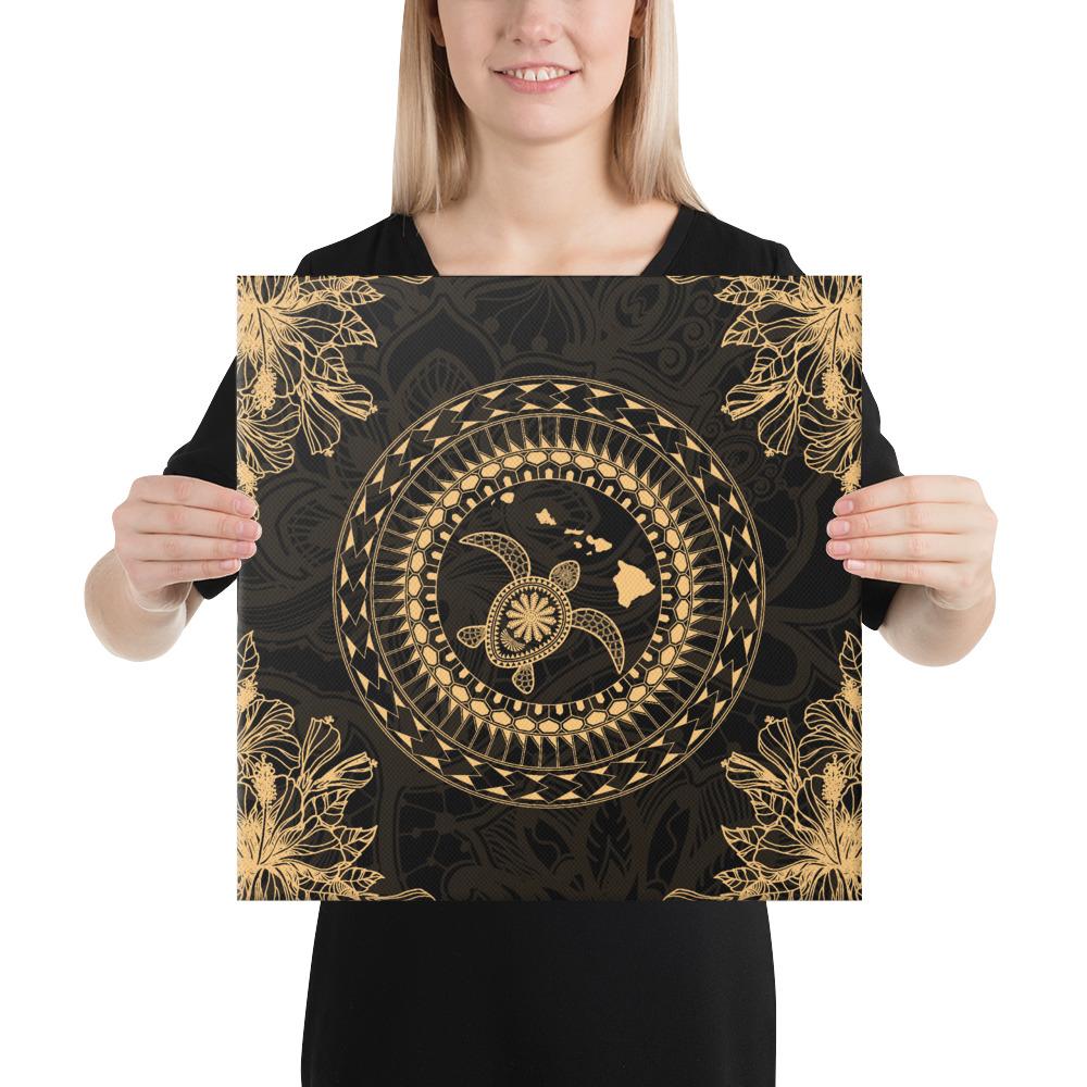 Hawaii Turtle Tradition Canvas 16x16 Canvas White - Polynesian Pride
