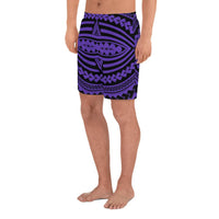 Polynesian Seamless Violet Men's Athletic Long Shorts - Polynesian Pride