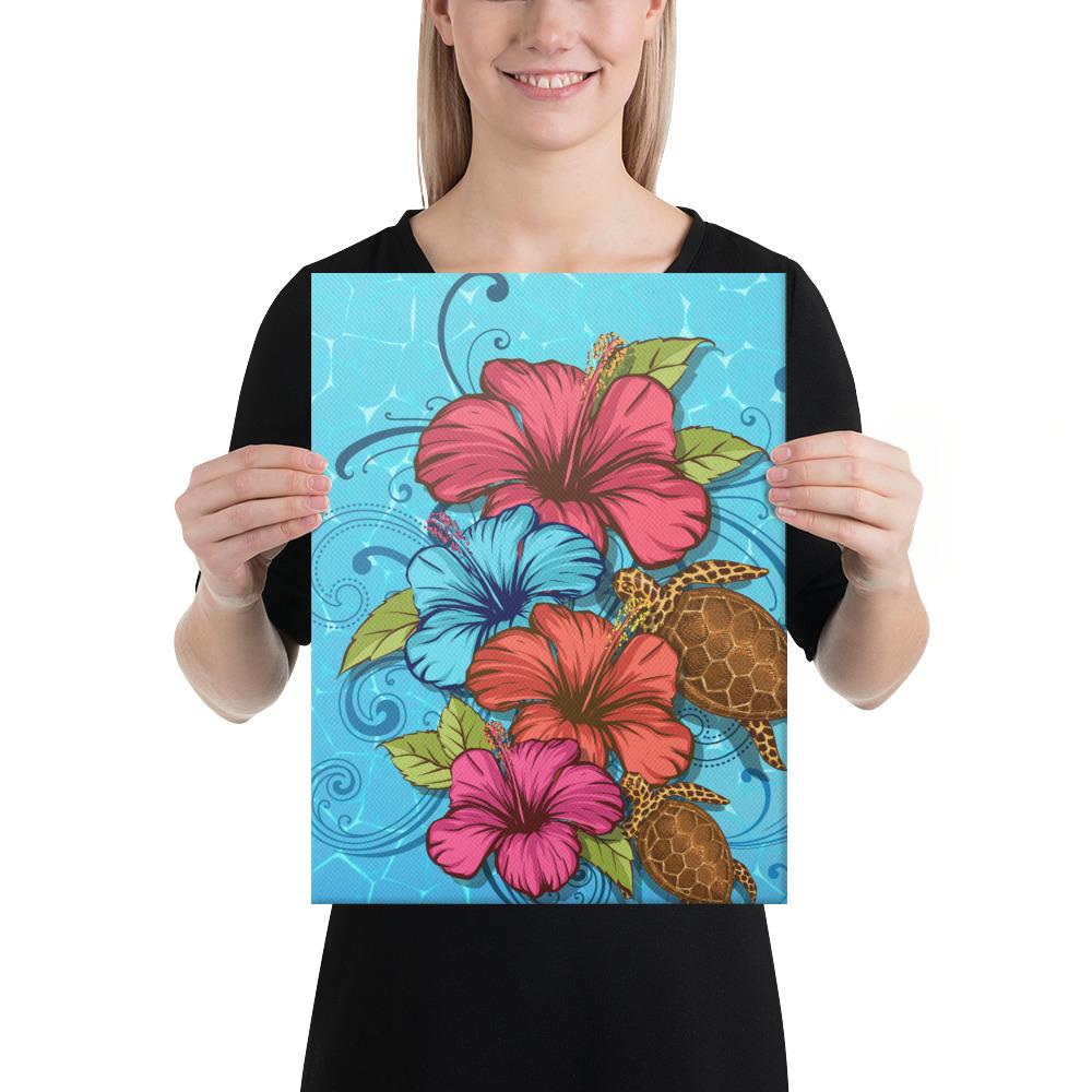 Hibiscus Flower Soulful Canvas 12x16 Canvas White - Polynesian Pride
