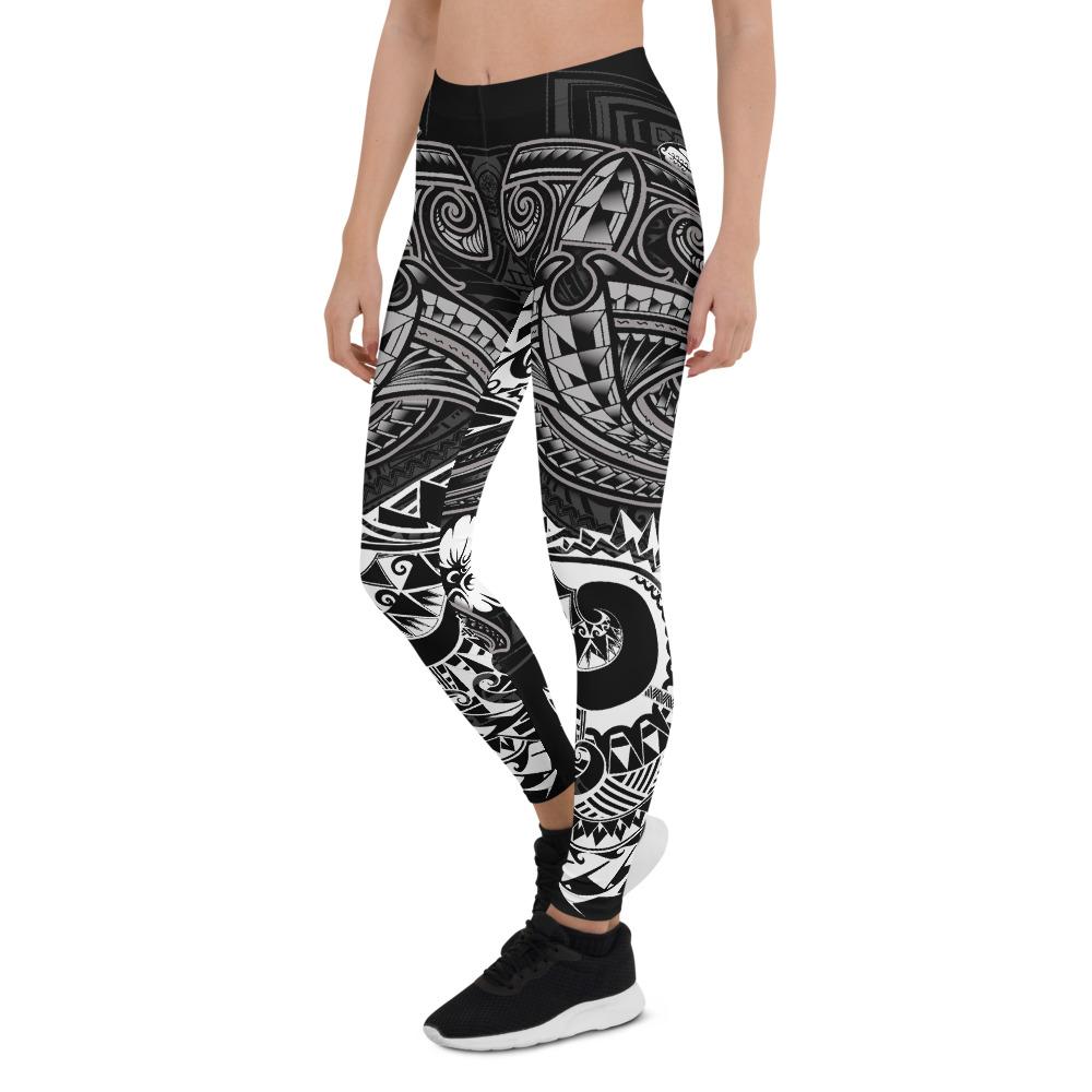 Vanuatu Polynesian Leggings - White Shark Polynesian Tattoo - Polynesian Pride