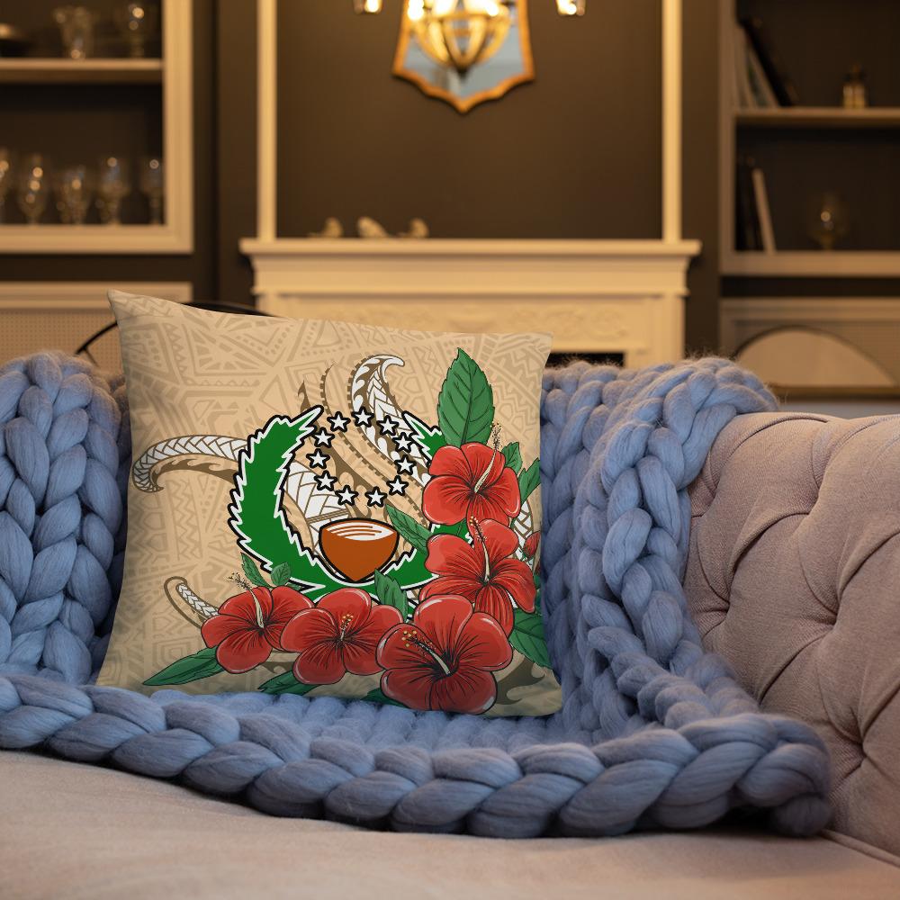 Pohnpei Micronesian Pillow - Hibiscus Coat of Arm - Polynesian Pride