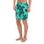 Polynesian Turtle Palm And Sea Pebbles Turquoise Men's Athletic Long Shorts - Polynesian Pride