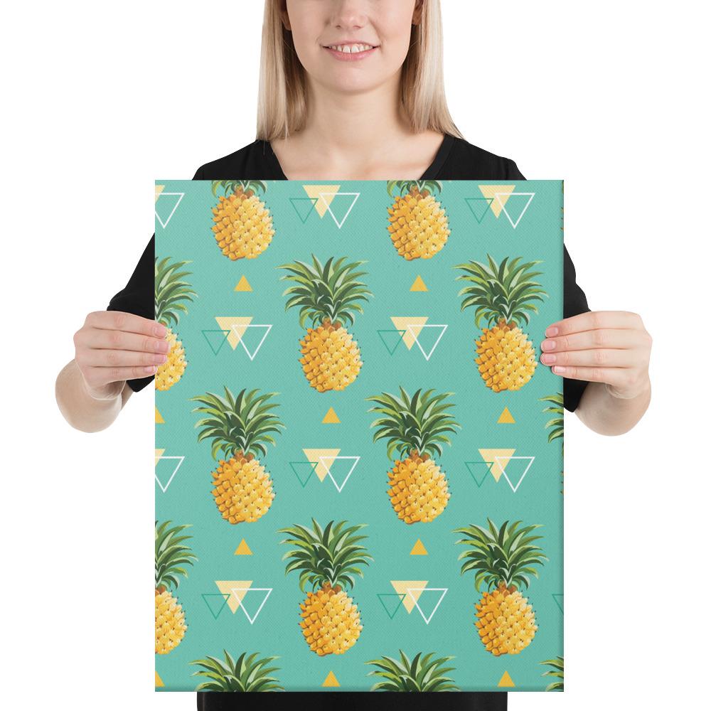 Pineapple Morden Canvas 16x20 Canvas White - Polynesian Pride