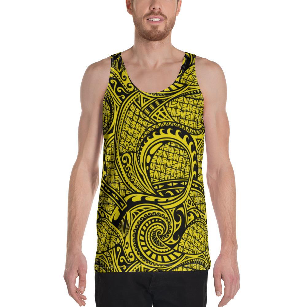 Polynesian Maori Lauhala Yellow - Hawaii Men's Tank Top Yellow - Polynesian Pride